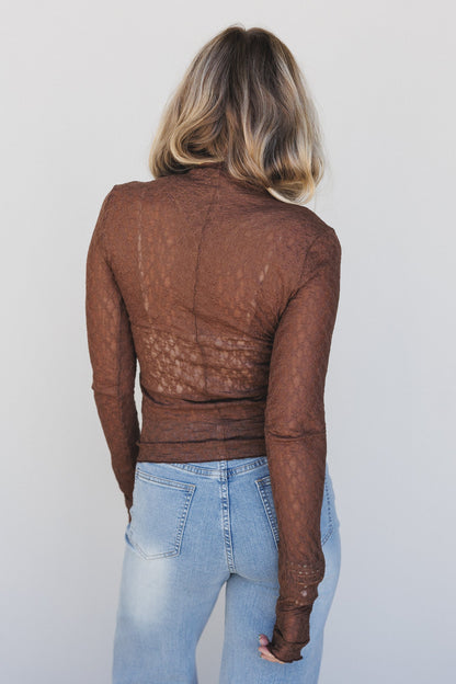 Just For Today Lace Top - Mocha
