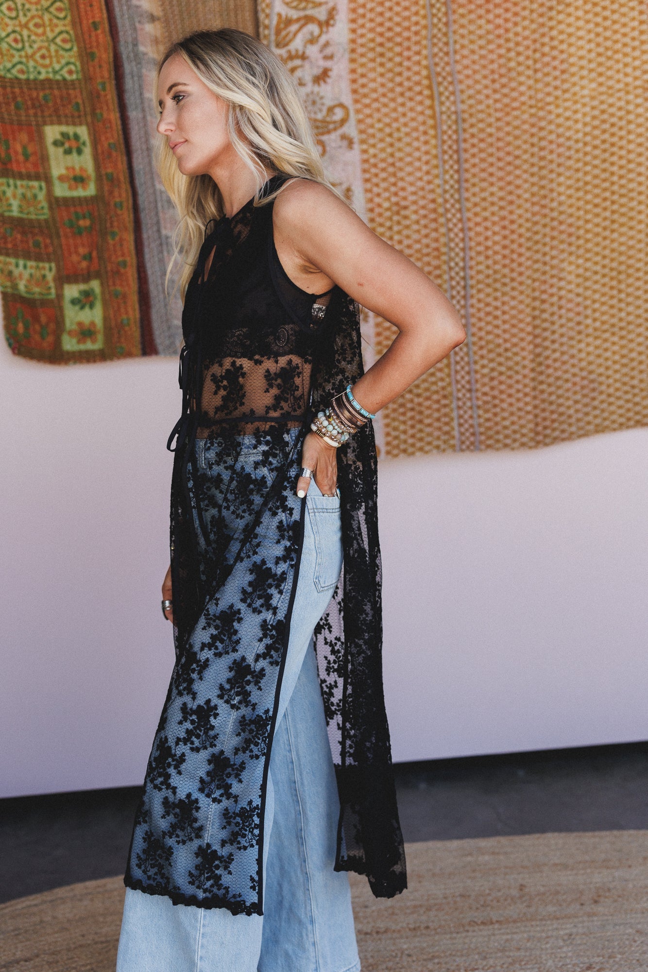 Jenny Lace Duster - Black