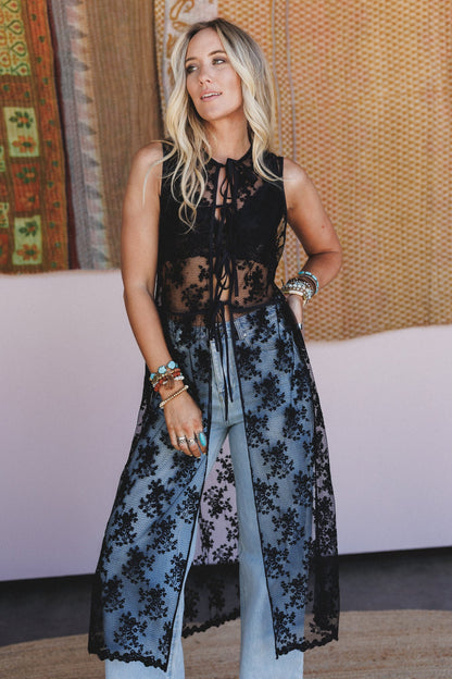 Jenny Lace Duster - Black