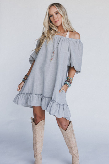 The Nest Solace Ruffled Hem Dress - Black