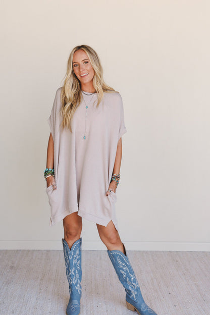 The Nest Moon Glow Texture Dress - Oat