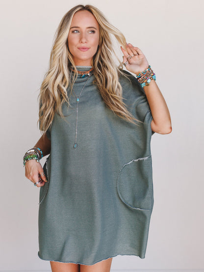 The Nest Laid Back Luxe Dress - Two Tone Olive