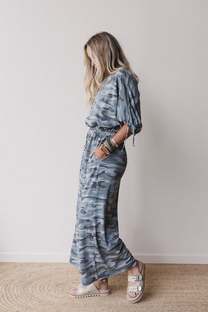 The Nest Carolina Comfy Wide Leg Jumpsuit - Camo
