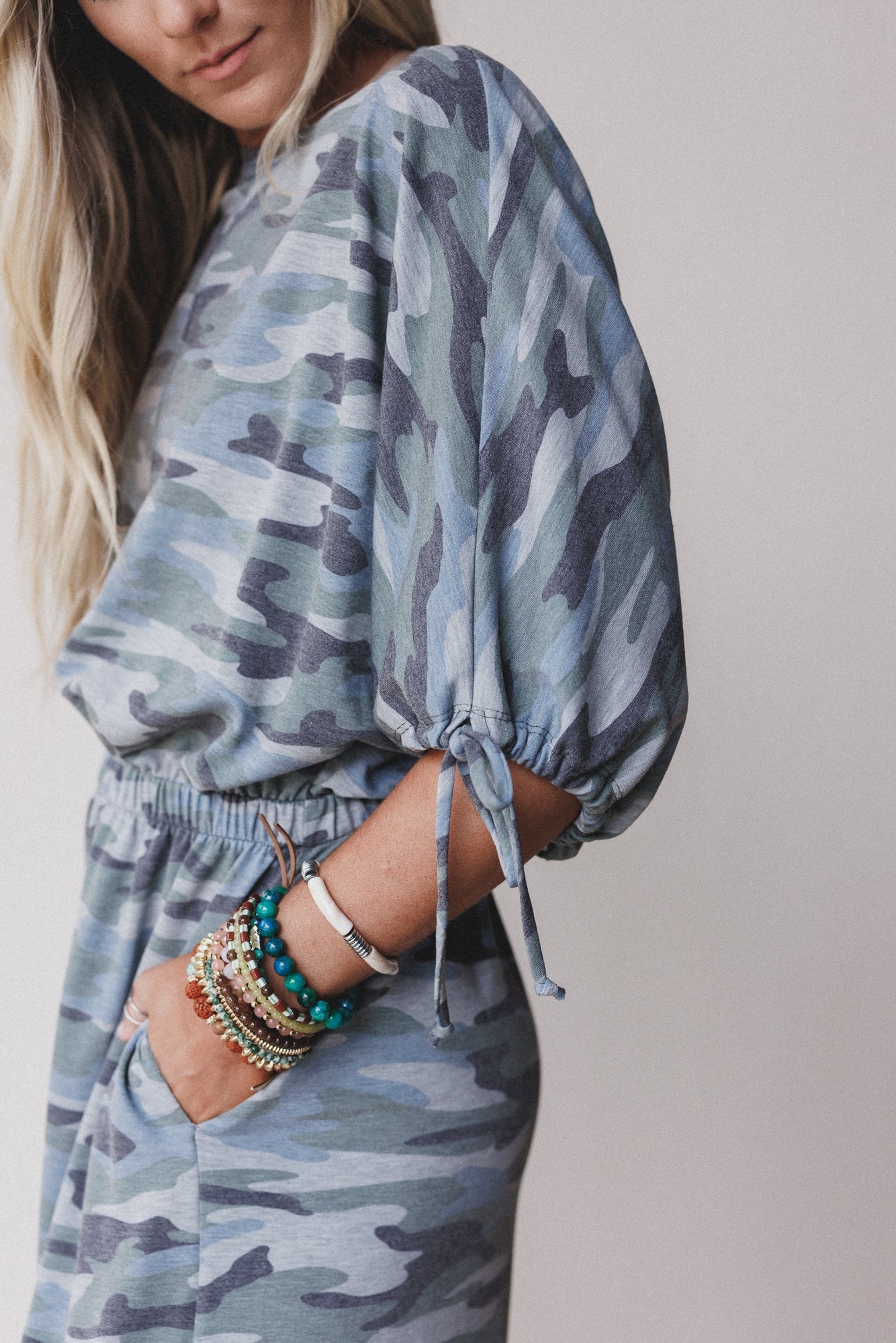 The Nest Carolina Comfy Wide Leg Jumpsuit - Camo