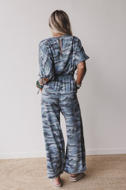 The Nest Carolina Comfy Wide Leg Jumpsuit - Camo