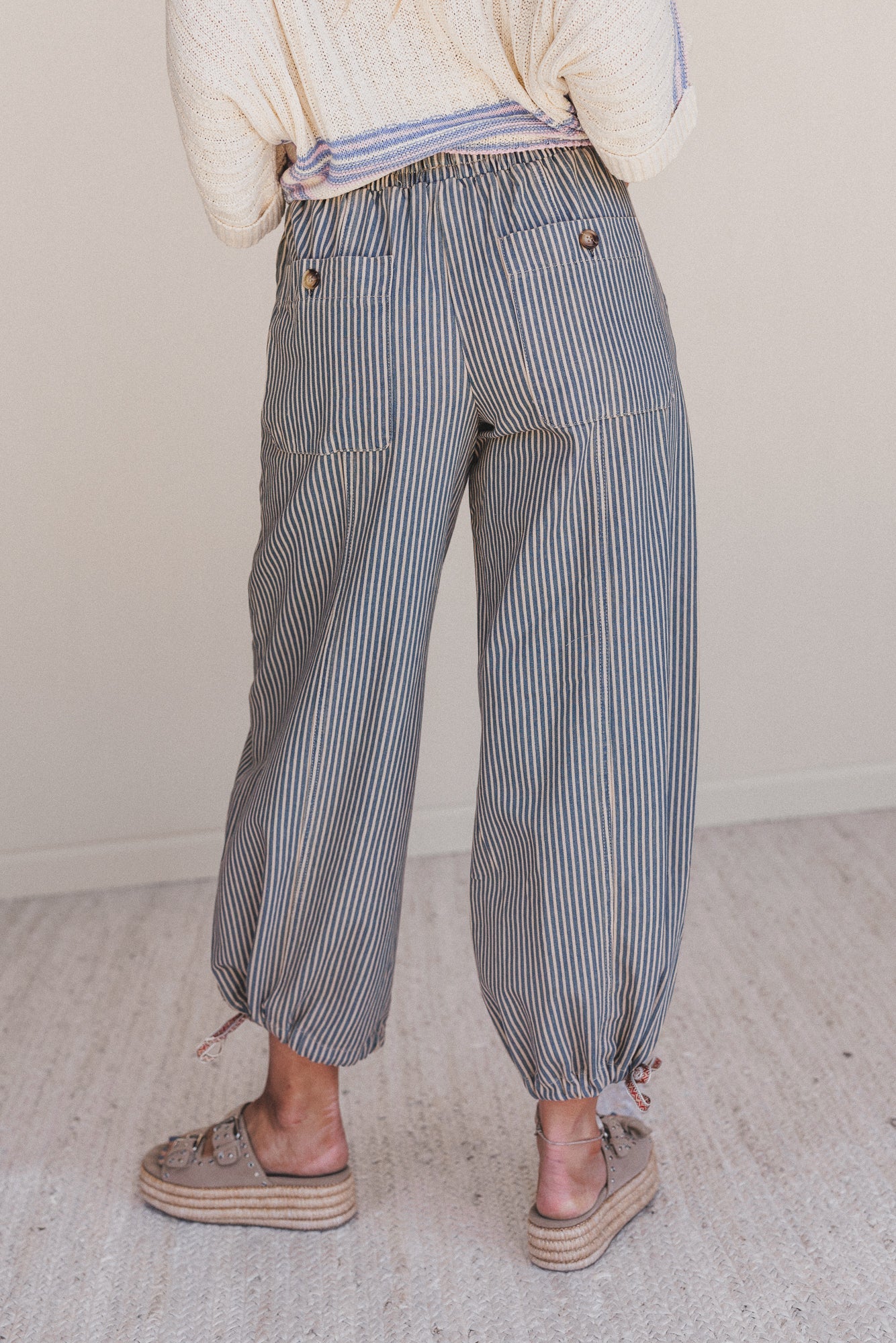 Wilson Striped Pants - Latte