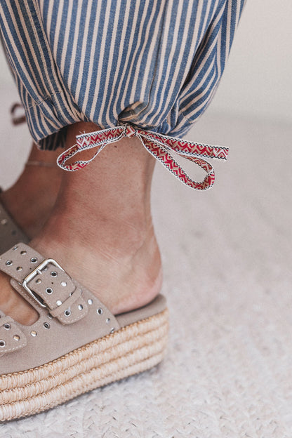 Wilson Striped Pants - Latte