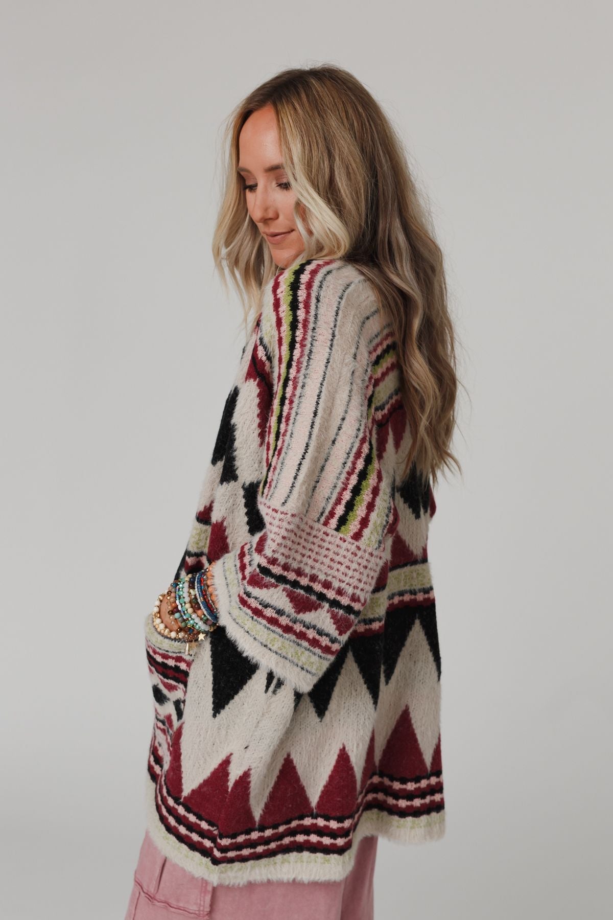 Keep It Up Oversized Cardigan - Berry