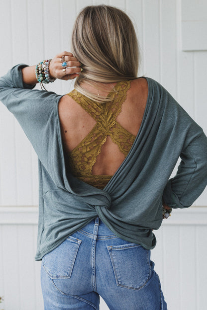 The Nest Twisted Harmony Top - Olive