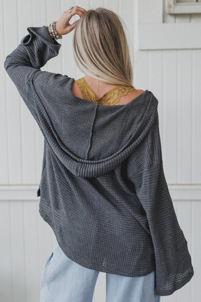 The Nest Serene Textured Top - Charcoal