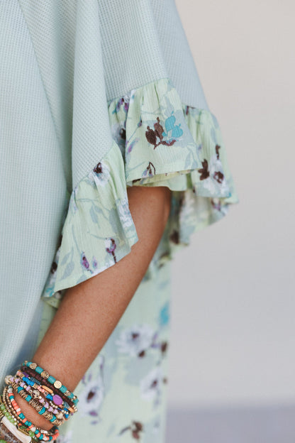 The Nest Sunlit Meadow Top - Sage Aqua