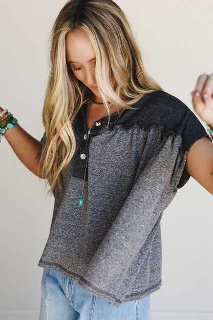 The Nest Sunset Ruffle Top - Black