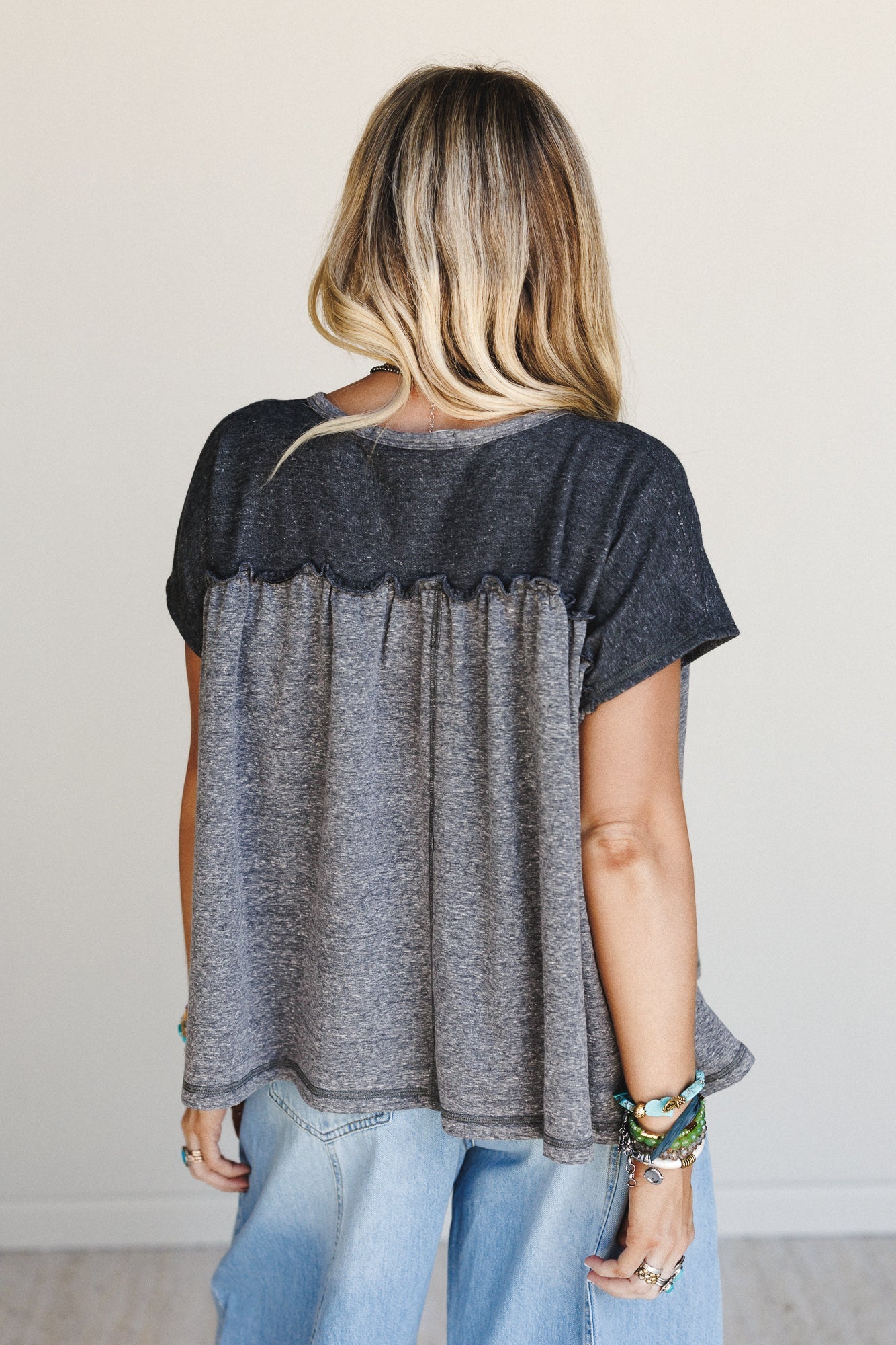 The Nest Sunset Ruffle Top - Black
