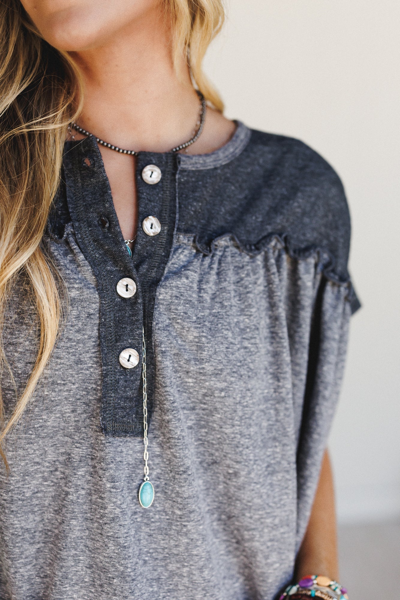 The Nest Sunset Ruffle Top - Black