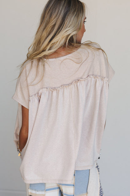 The Nest Sunset Ruffle Top - Taupe