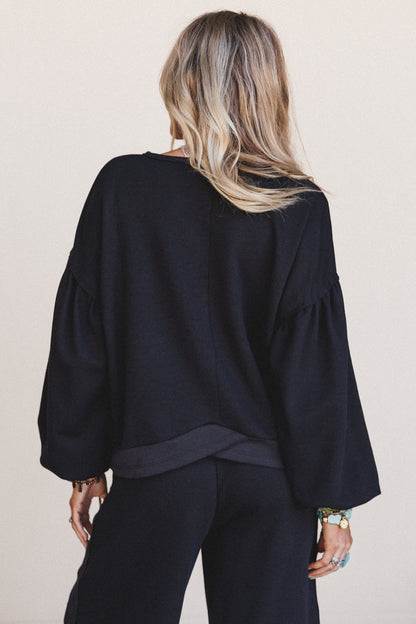The Nest Laid Back Love Top - Black