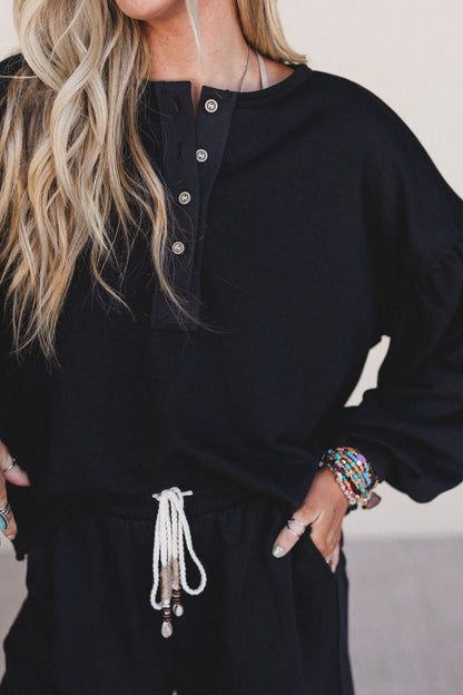 The Nest Laid Back Love Top - Black