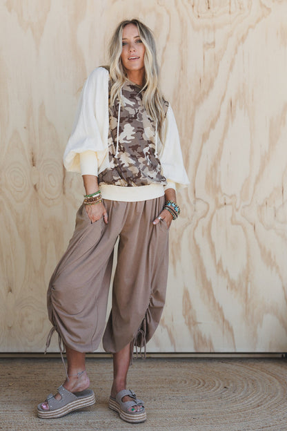 Blend In Camo Hoodie Top - Brown Camo