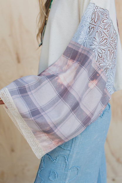 Live Easy Plaid Peace Top - Multi
