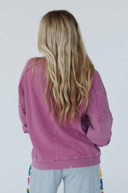 Flutterby Pullover Top - Magenta