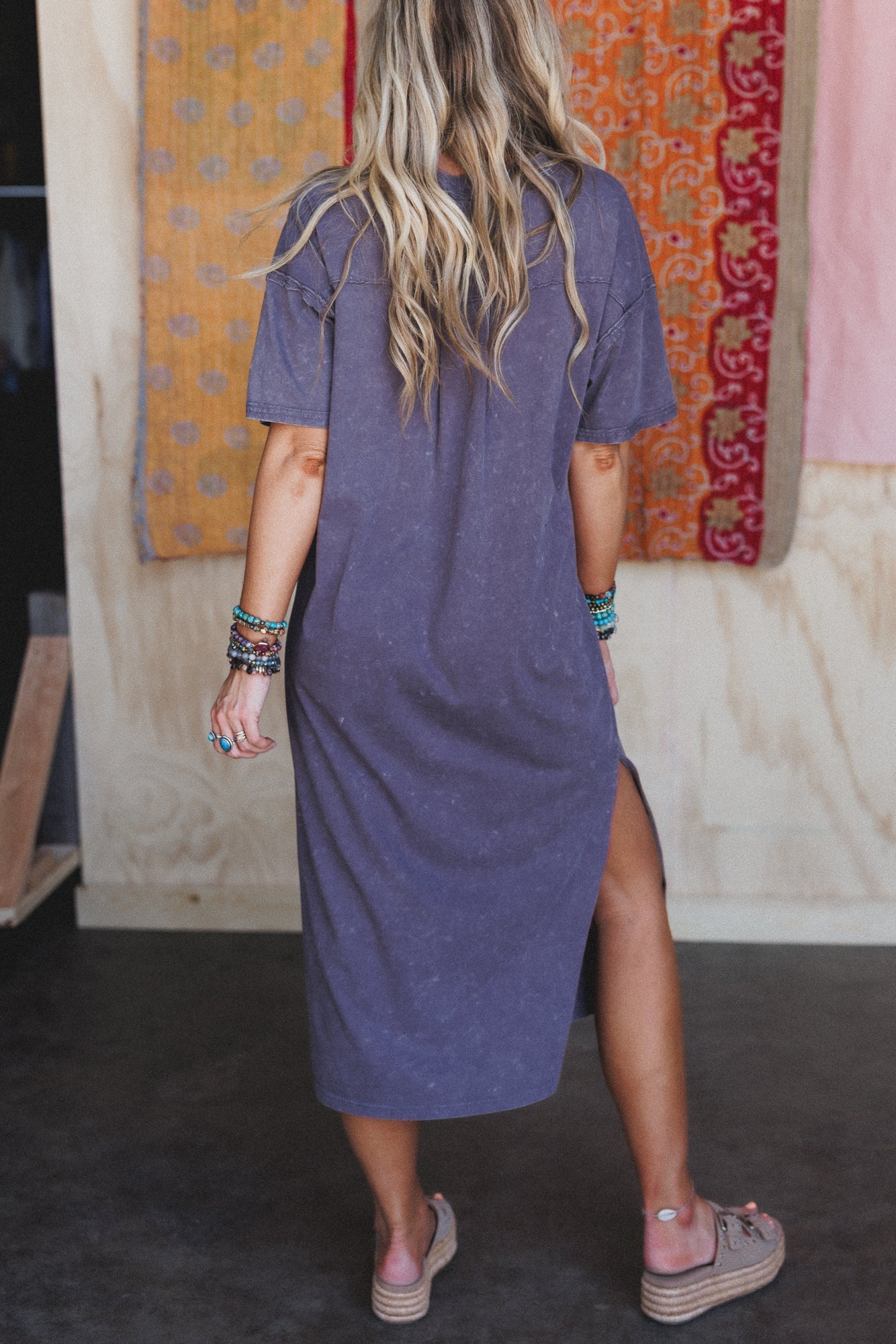 Earth Ease Tee Dress - Charcoal