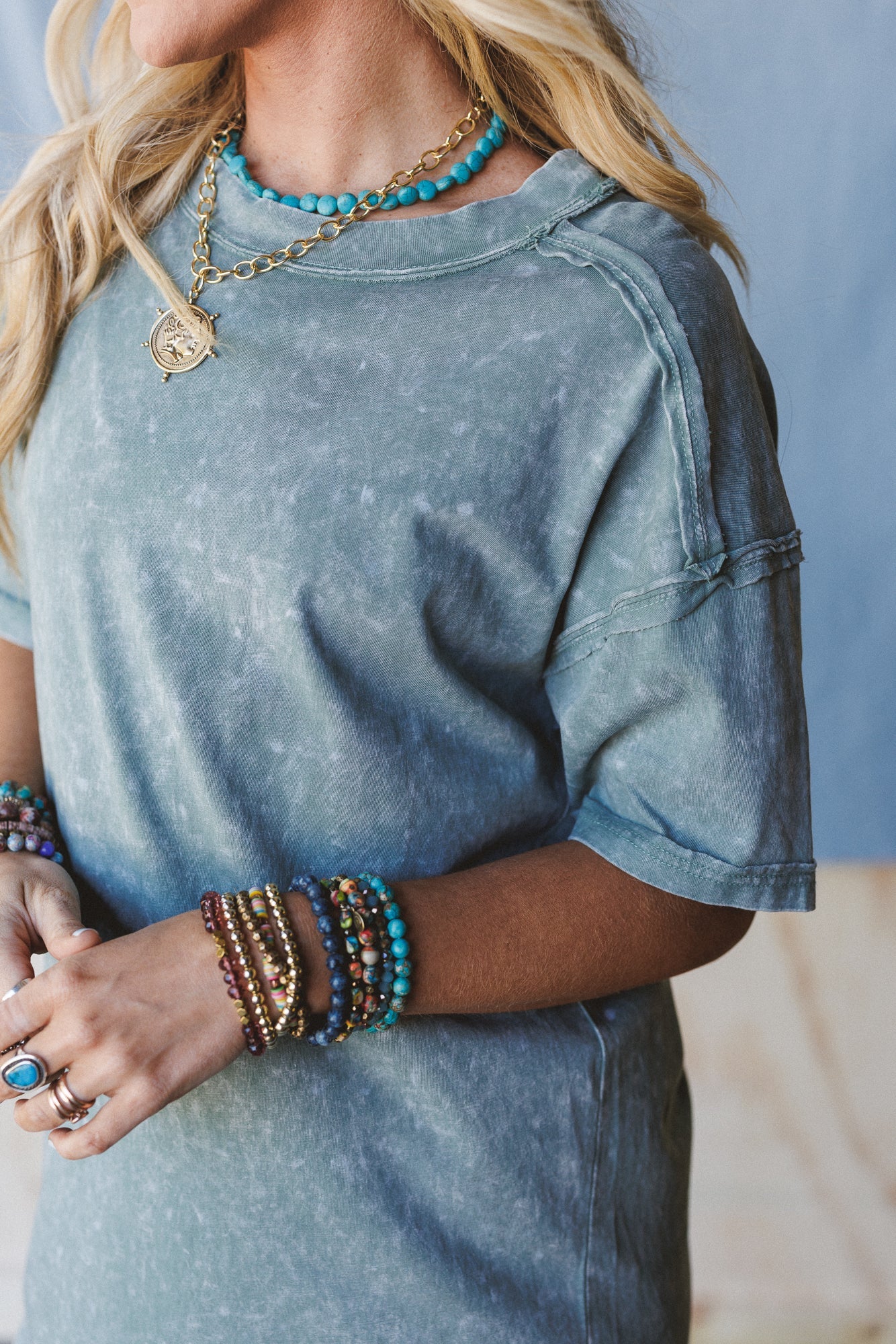 Earth Ease Tee Dress - Sage