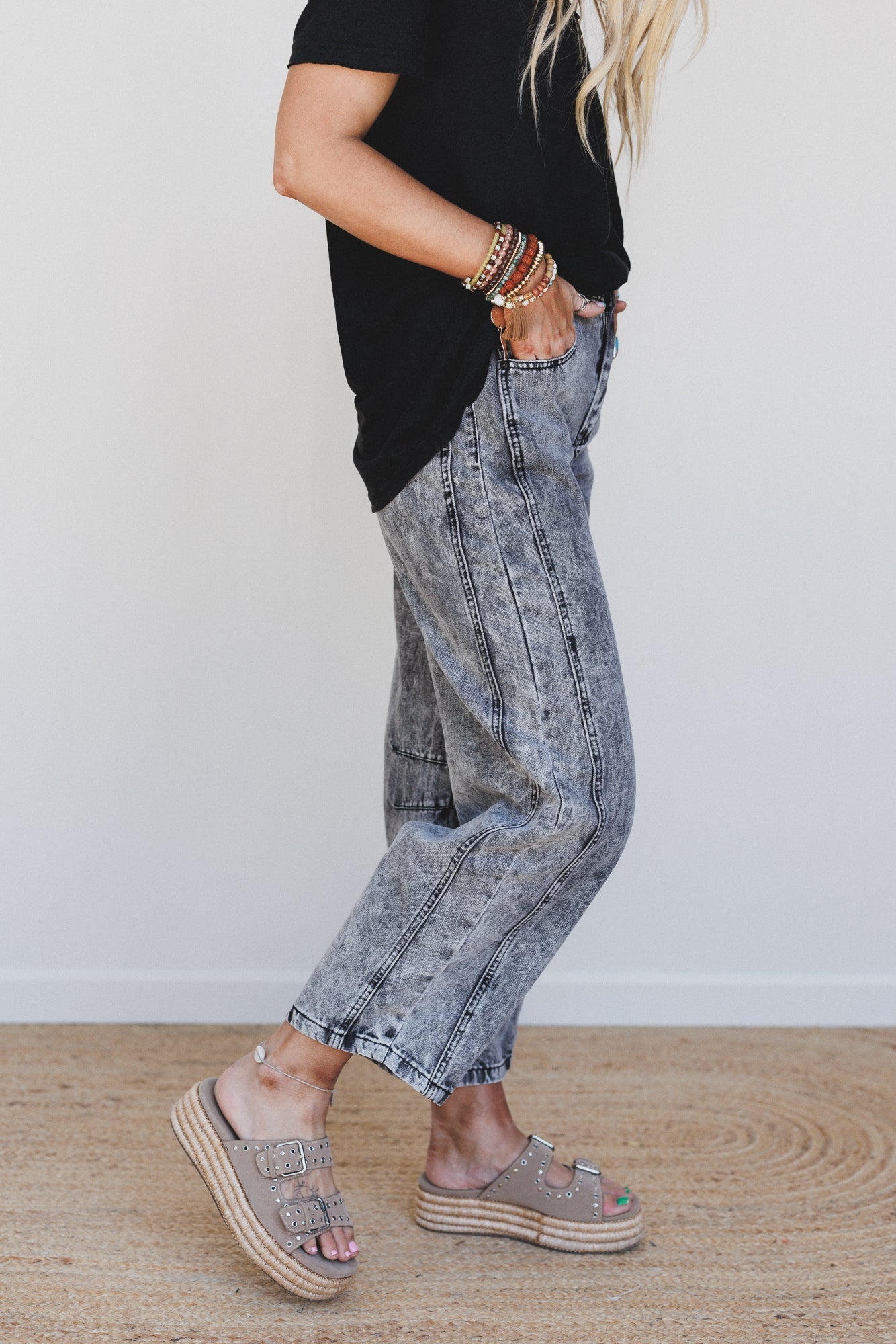 Lucky Break Barrel Jeans - Grey