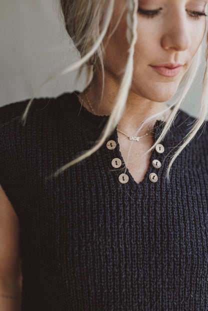 Open Skies Sweater Top - Black