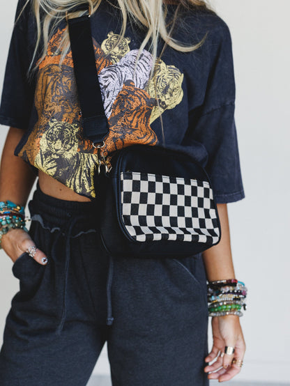 Mood Checker Crossbody Bag - Black