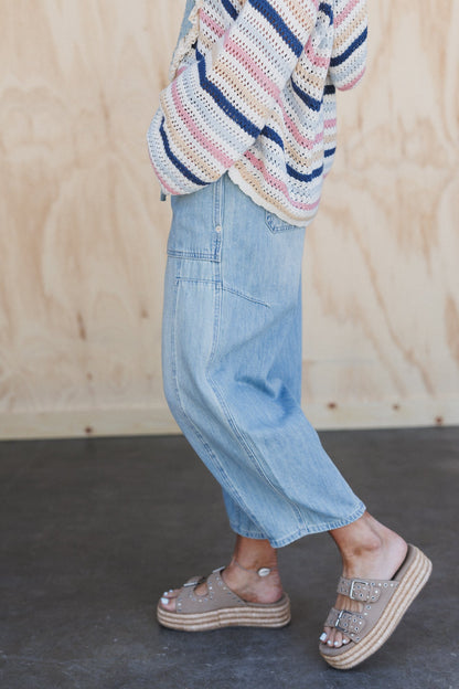 Bridgton Drawstring Barrel Jeans - Denim