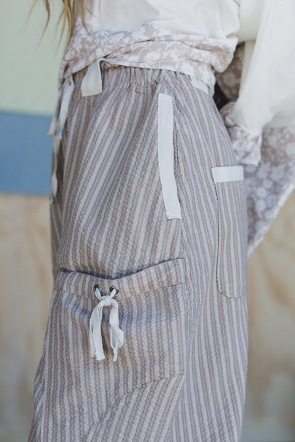 Sunday Social Striped Drawstring Joggers - Coco