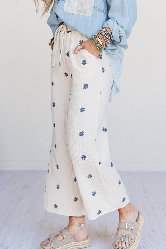 Savanna Spots Drawstring Pants - Natural