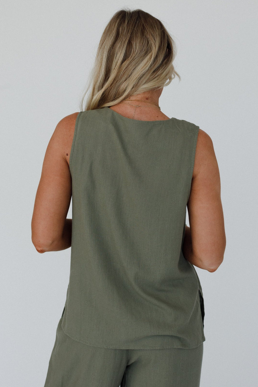 Salt Air Button Vest - Olive