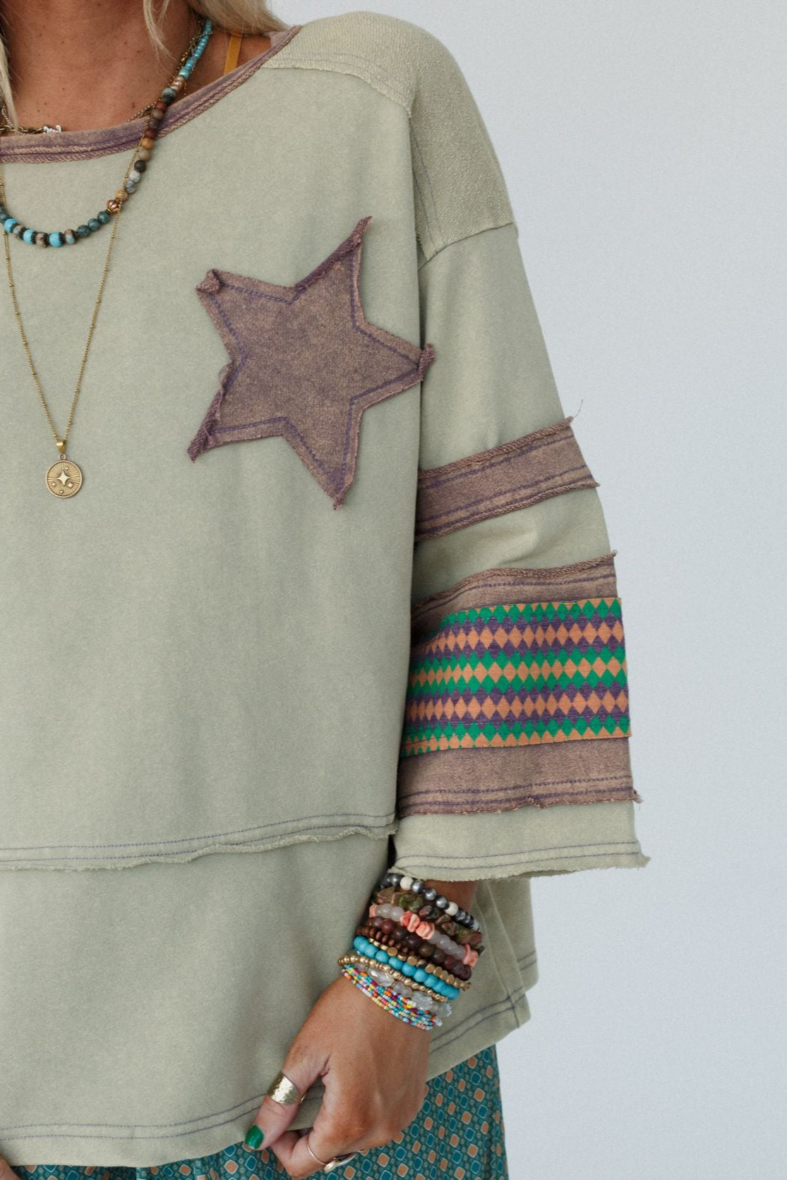 Starbeam Pullover Top - Sage