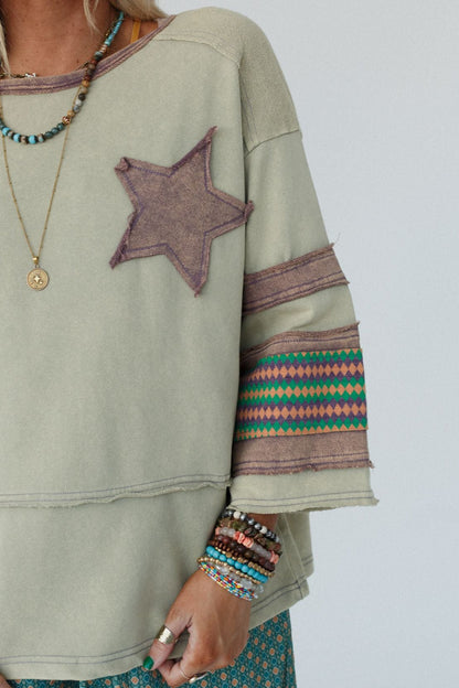 Starbeam Pullover Top - Sage