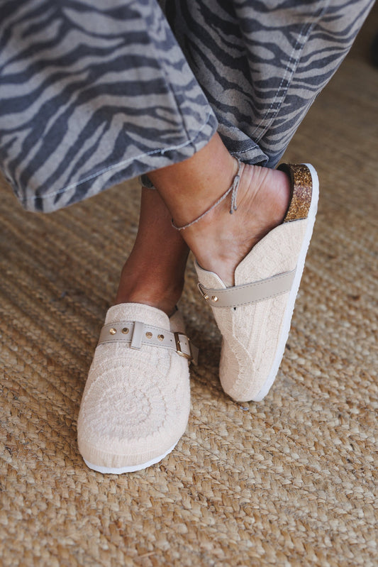 Stepping Easy Crochet Mules - Cream