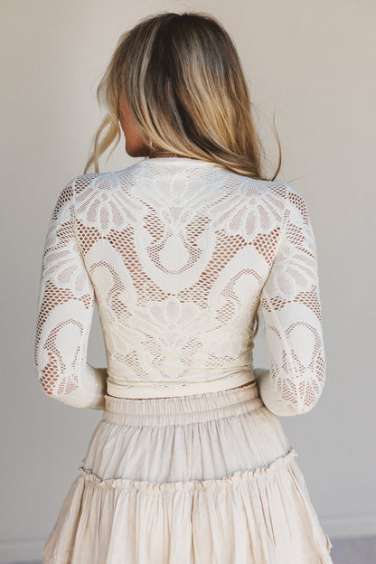 Wander Net Layering Top - Cream