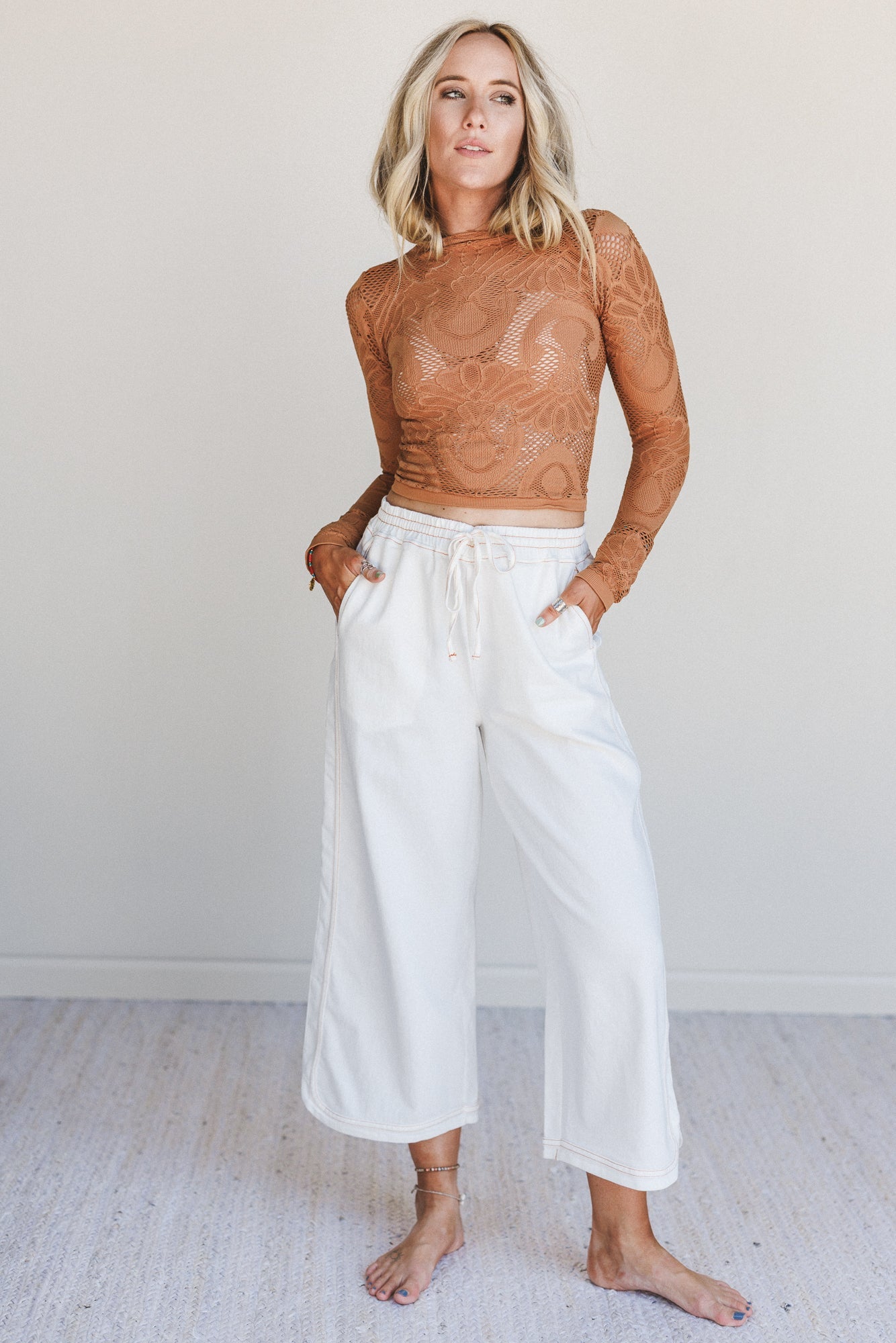 So Comfy Denim Wide Leg Pants - White