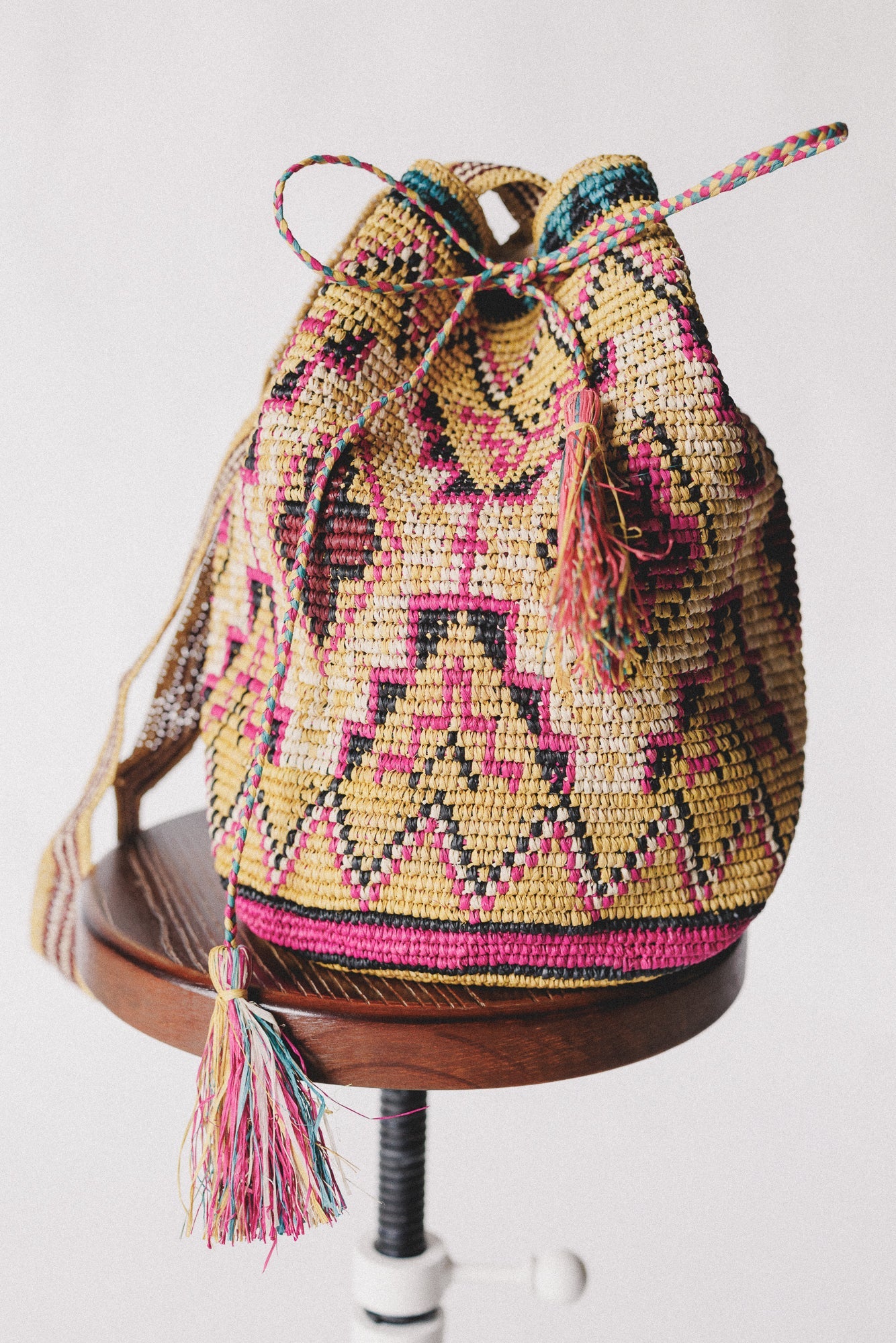 Hudson Raffia Bag - Mustard