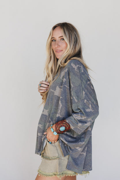 The Nest Country Girl Camo Top - Olive