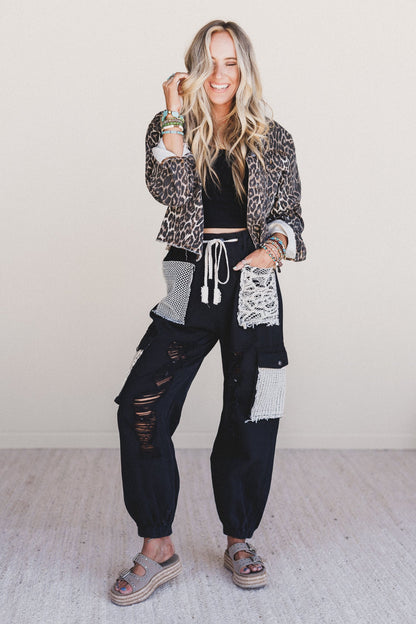 Meadowcat Denim Jacket - Leopard Multi