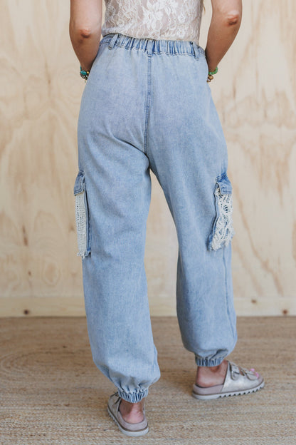 City Sky Distressed Pants - Denim