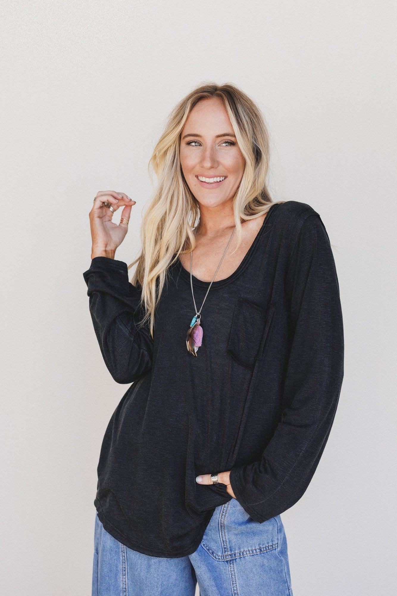 Right On Tee Longsleeve Shirt - Black