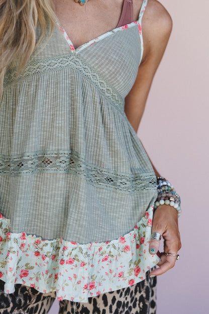 Soulmate Floral Print Top - Green