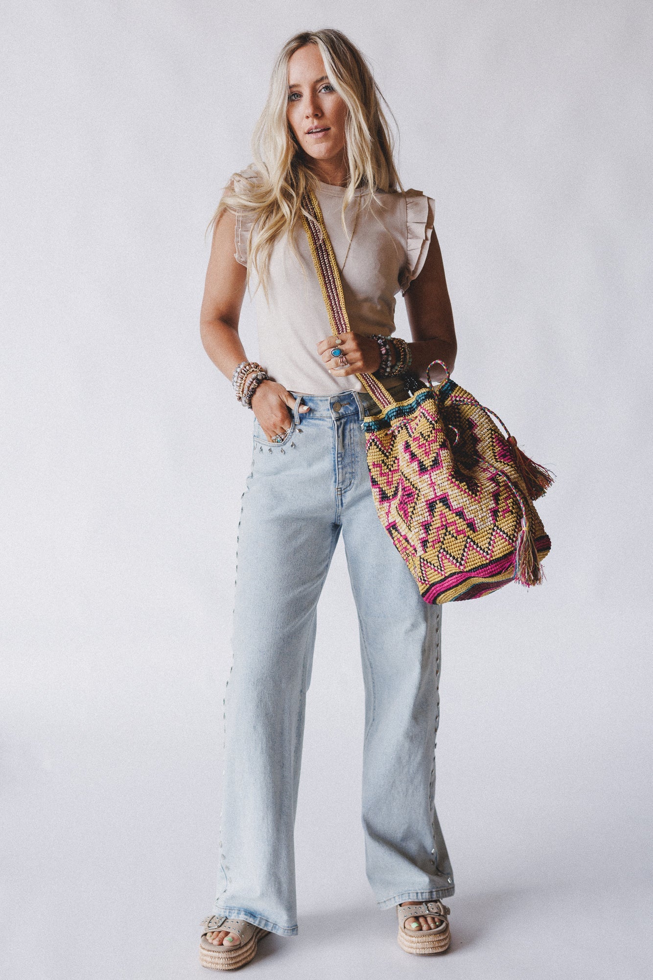 Hudson Raffia Bag - Mustard