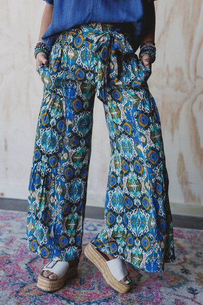 The Nest Secret Admirer Printed Pants - Blue Multi