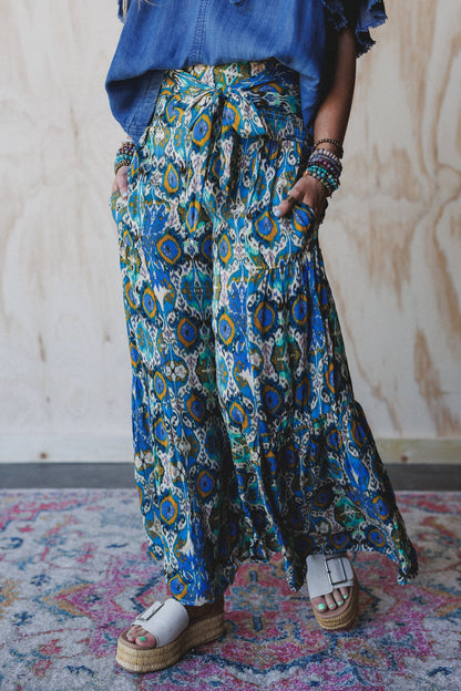 The Nest Secret Admirer Printed Pants - Blue Multi