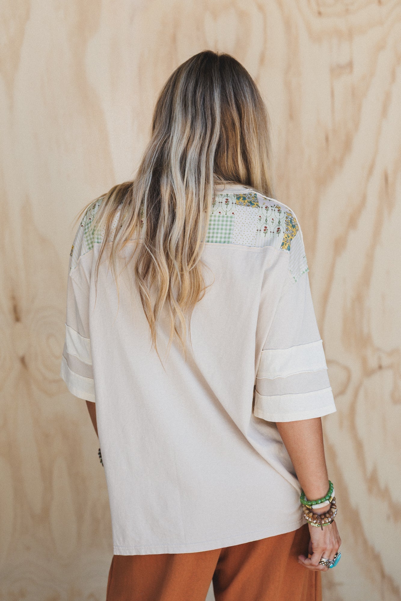 Sunwoven Daisy Patchwork Top - Mushroom