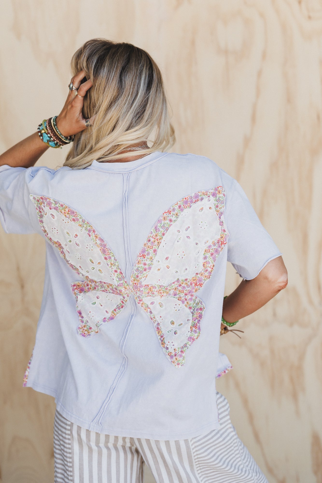 Miracle Butterfly Embroidered Top - Lilac