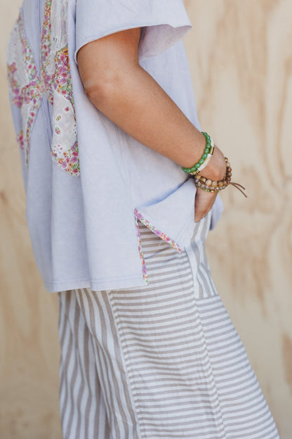 Miracle Butterfly Embroidered Top - Lilac